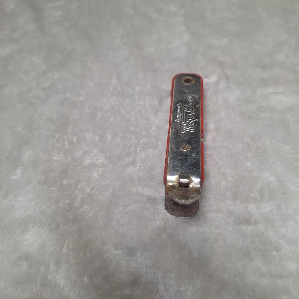Vintage Vaughan Tap Boy Red Bottle Can Opener with Corkscrew Chicago USA